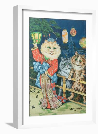 Cats in Japan-Louis Wain-Framed Giclee Print