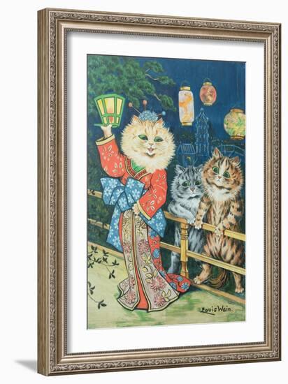 Cats in Japan-Louis Wain-Framed Giclee Print