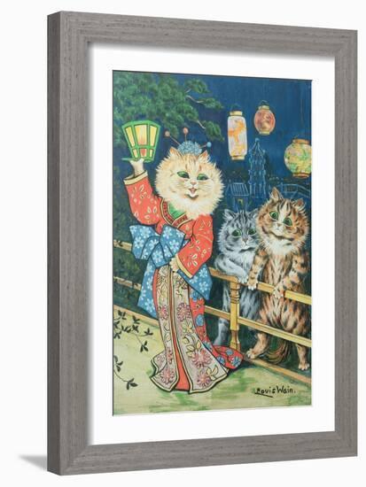 Cats in Japan-Louis Wain-Framed Giclee Print