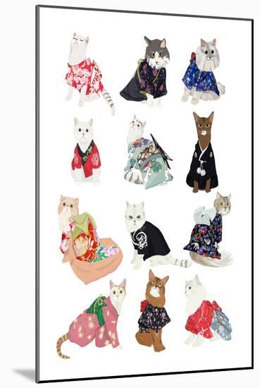 Cats in Kimonos-Hanna Melin-Mounted Art Print
