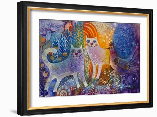 Cats in the Galaxy-Oxana Zaika-Framed Giclee Print