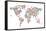 Cats Map of the World Map-Michael Tompsett-Framed Stretched Canvas