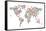 Cats Map of the World Map-Michael Tompsett-Framed Stretched Canvas