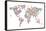 Cats Map of the World Map-Michael Tompsett-Framed Stretched Canvas