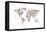 Cats Map of the World Map-Michael Tompsett-Framed Stretched Canvas