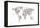 Cats Map of the World Map-Michael Tompsett-Framed Stretched Canvas