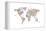 Cats Map of the World Map-Michael Tompsett-Framed Stretched Canvas