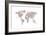 Cats Map of the World Map-Michael Tompsett-Framed Premium Giclee Print