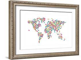 Cats Map of the World Map-Michael Tompsett-Framed Art Print