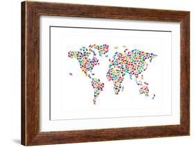 Cats Map of the World Map-Michael Tompsett-Framed Art Print