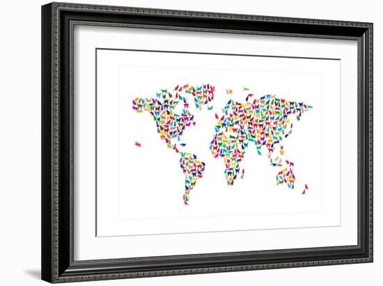 Cats Map of the World Map-Michael Tompsett-Framed Art Print