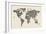 Cats Map of the World Map-Michael Tompsett-Framed Art Print