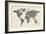 Cats Map of the World Map-Michael Tompsett-Framed Art Print