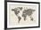 Cats Map of the World Map-Michael Tompsett-Framed Art Print