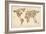 Cats Map of the World Map-Michael Tompsett-Framed Art Print