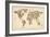 Cats Map of the World Map-Michael Tompsett-Framed Art Print