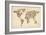 Cats Map of the World Map-Michael Tompsett-Framed Art Print