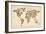 Cats Map of the World Map-Michael Tompsett-Framed Art Print