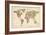 Cats Map of the World Map-Michael Tompsett-Framed Art Print