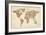 Cats Map of the World Map-Michael Tompsett-Framed Art Print