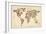 Cats Map of the World Map-Michael Tompsett-Framed Art Print