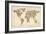 Cats Map of the World Map-Michael Tompsett-Framed Art Print