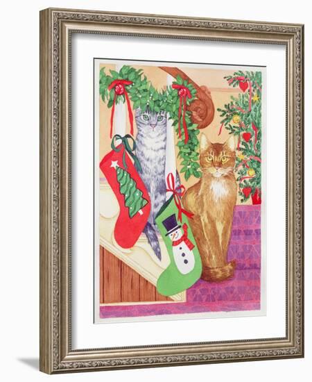 Cats on the Stairs-Suzanne Bailey-Framed Giclee Print