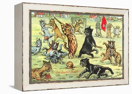 Cats Playing Soccer-null-Framed Stretched Canvas