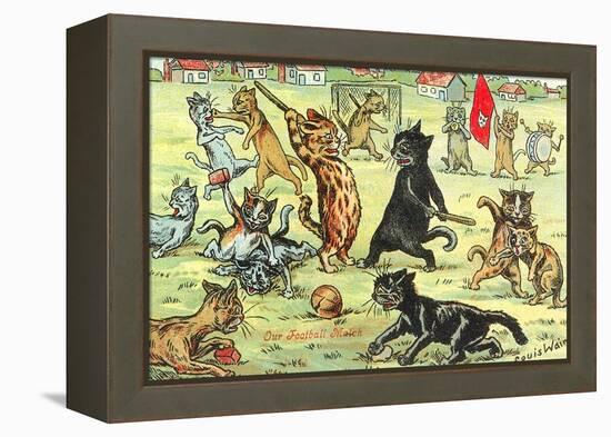 Cats Playing Soccer-null-Framed Stretched Canvas