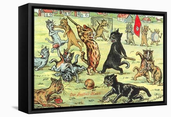 Cats Playing Soccer-null-Framed Stretched Canvas