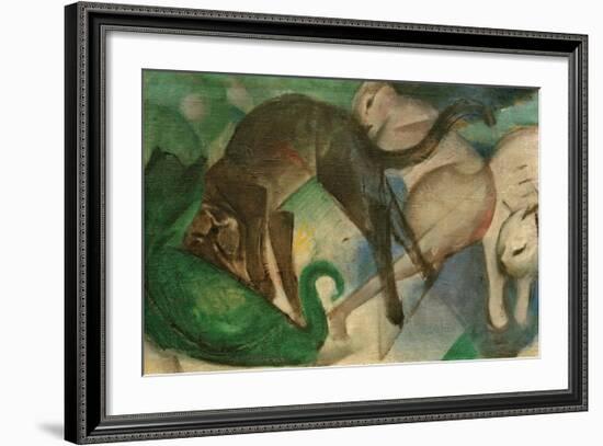 Cats Playing-Franz Marc-Framed Giclee Print