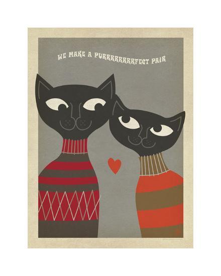 Cats Purrfect Pair-Anderson Design Group-Framed Print Mount