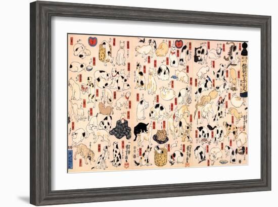 Cats Suggested as the Fifty Three Stations of the Tokaido-Kuniyoshi Utagawa-Framed Giclee Print