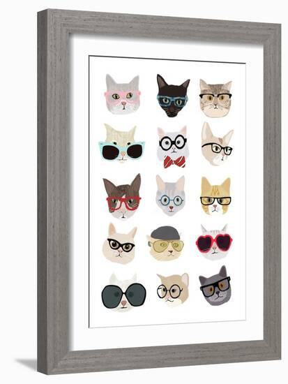 Cats with Glasses-Hanna Melin-Framed Giclee Print