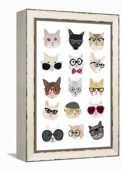 Cats with Glasses-Hanna Melin-Framed Premier Image Canvas