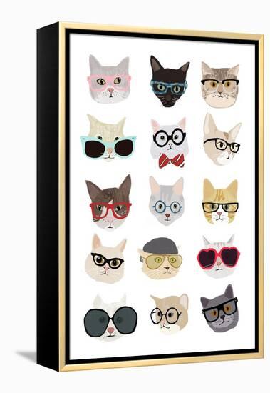 Cats with Glasses-Hanna Melin-Framed Premier Image Canvas