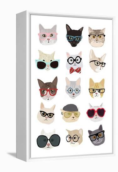 Cats with Glasses-Hanna Melin-Framed Premier Image Canvas