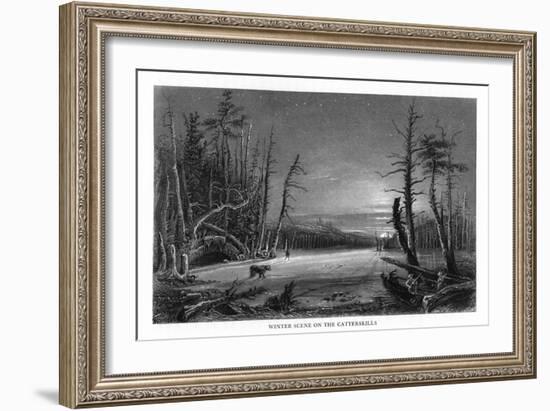 Catskill Mountains, New York, Winter Scene above the Kaaterskill Falls-Lantern Press-Framed Art Print