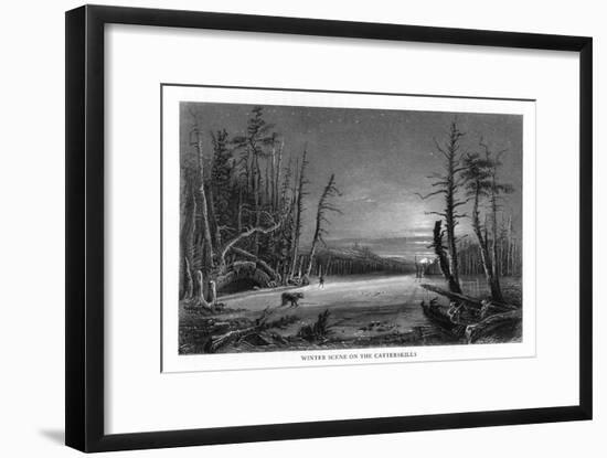 Catskill Mountains, New York, Winter Scene above the Kaaterskill Falls-Lantern Press-Framed Art Print