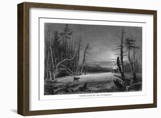 Catskill Mountains, New York, Winter Scene above the Kaaterskill Falls-Lantern Press-Framed Art Print