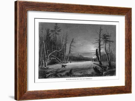 Catskill Mountains, New York, Winter Scene above the Kaaterskill Falls-Lantern Press-Framed Art Print