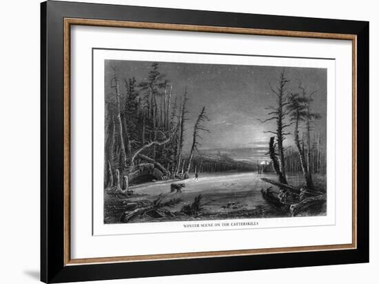 Catskill Mountains, New York, Winter Scene above the Kaaterskill Falls-Lantern Press-Framed Art Print