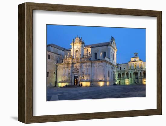 Cattedrale Di Santa Maria Assunta in the Baroque City of Lecce at Night, Puglia, Italy, Europe-Martin-Framed Photographic Print
