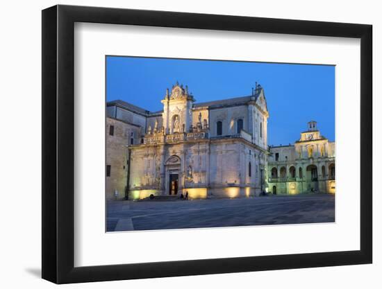 Cattedrale Di Santa Maria Assunta in the Baroque City of Lecce at Night, Puglia, Italy, Europe-Martin-Framed Photographic Print