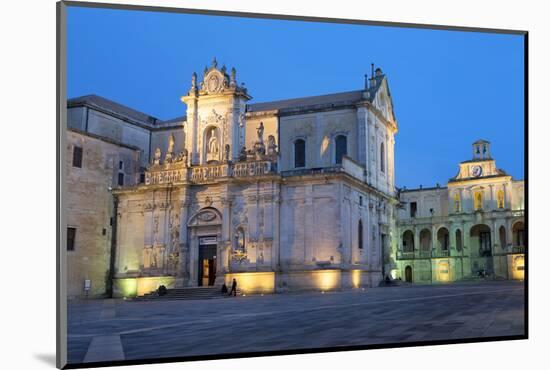 Cattedrale Di Santa Maria Assunta in the Baroque City of Lecce at Night, Puglia, Italy, Europe-Martin-Mounted Photographic Print