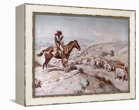 Cattle Drive, 1898-Charles Marion Russell-Framed Premier Image Canvas