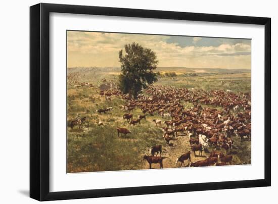 Cattle Drive-null-Framed Premium Giclee Print