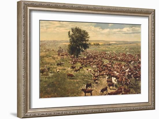 Cattle Drive-null-Framed Art Print