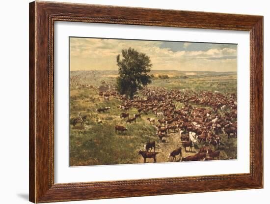 Cattle Drive-null-Framed Art Print