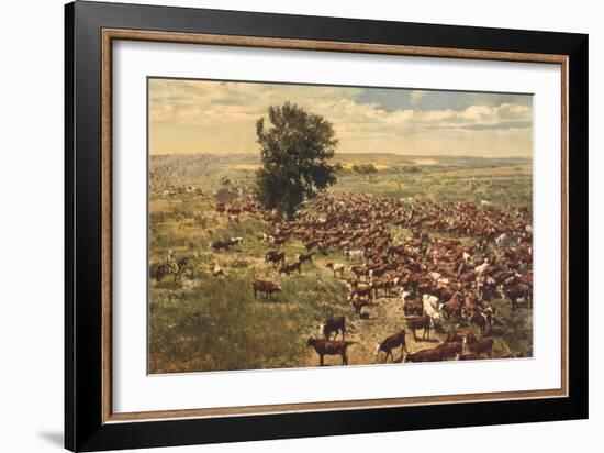 Cattle Drive-null-Framed Art Print